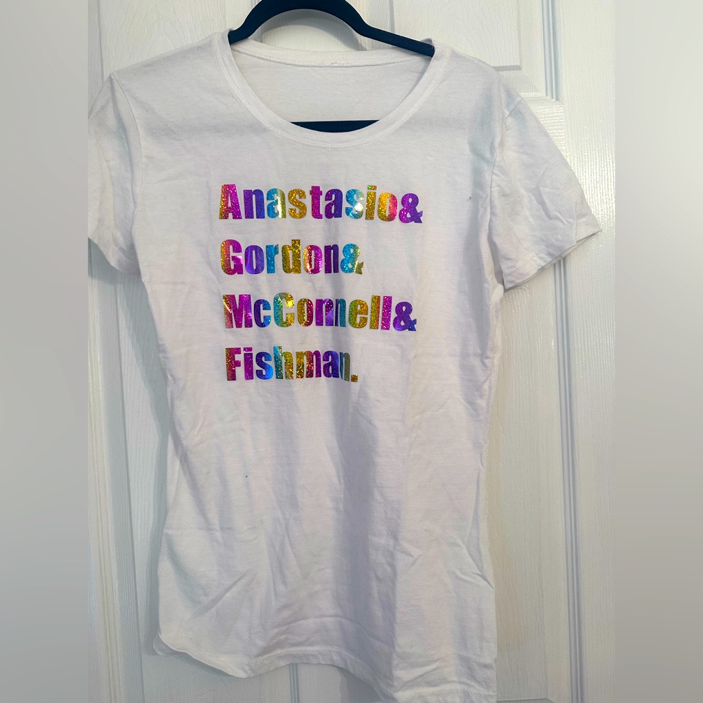 Custom Made Phish Rainbow Metallic Band Names Shirt White Medium Custom Made Phish Rainbow Metallic Band Names Shirt White Medium